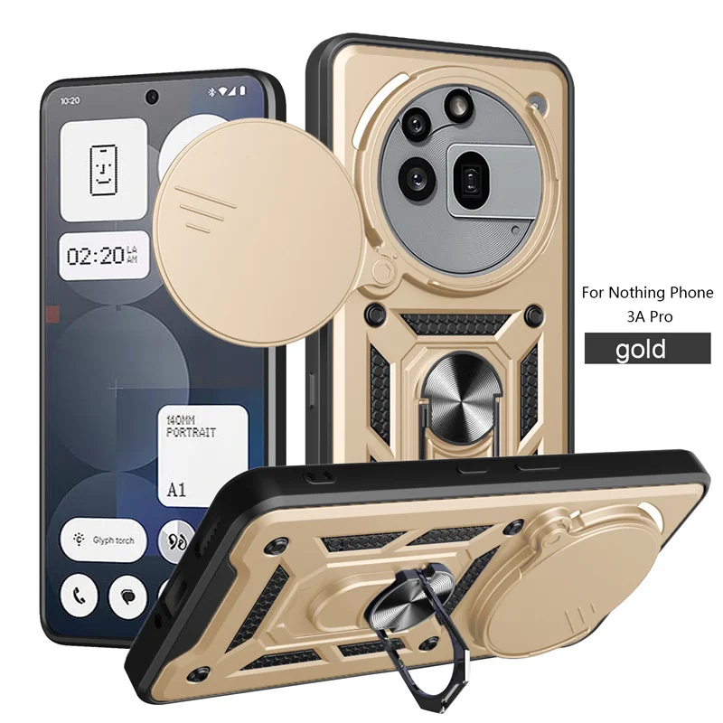 Premium Armor Case with Slide Camera Protection and Car Magnetic Holder Ring