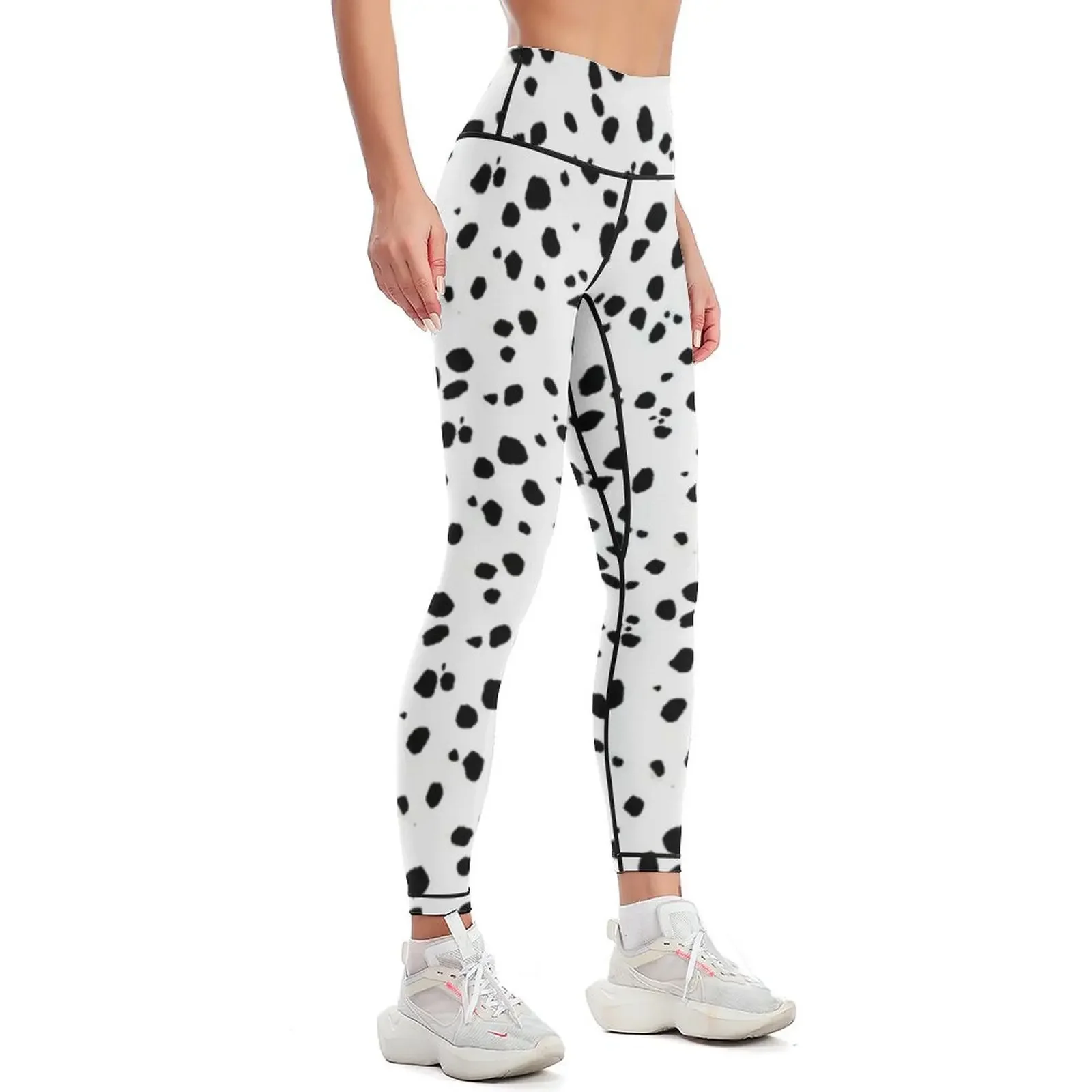 Cute Spots Dots Dalmatian Dog Print Leggings gym's sportswear push up tights for for physical Womens Leggings
