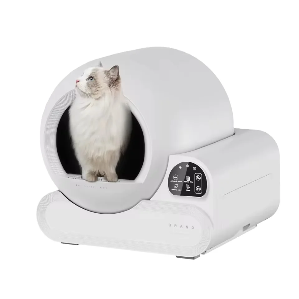 스마트 고양이 화장실 대형 70L 자동 세척 안전 클립 디자인, 여러 새끼 고양이에게 적합