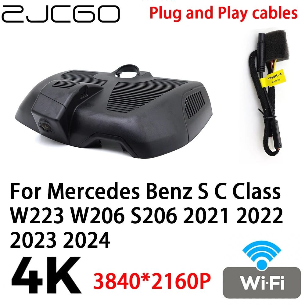 

ZJCGO 4K 2160P DVR Dash Cam Camera Video Recorder Plug and Play for Mercedes Benz S C Class W223 W206 S206 2021 2022 2023 2024