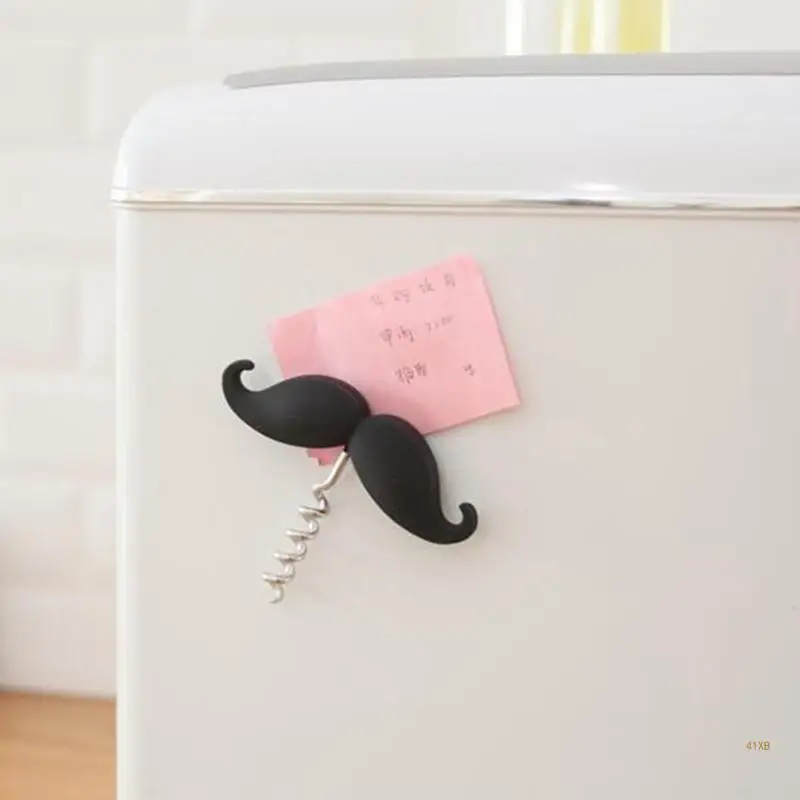 

41XB Mustache Bottle Corkscrew Opener Novelty Wine Beer for Pop For Refrigerator Gift