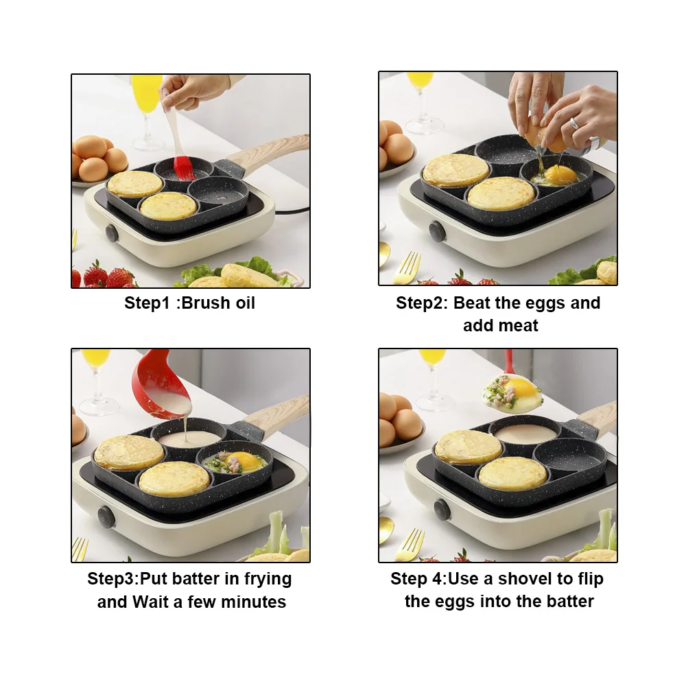 4-Hole Fried Egg Burger Pan（Buy 2 Save $5 ） – lovykitchen