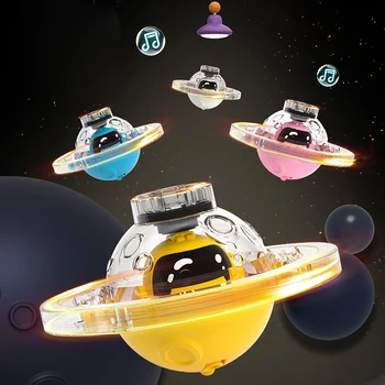 Cross child glowing spaceship gyro toy spinning music battle decompression glowing music new and unique 1