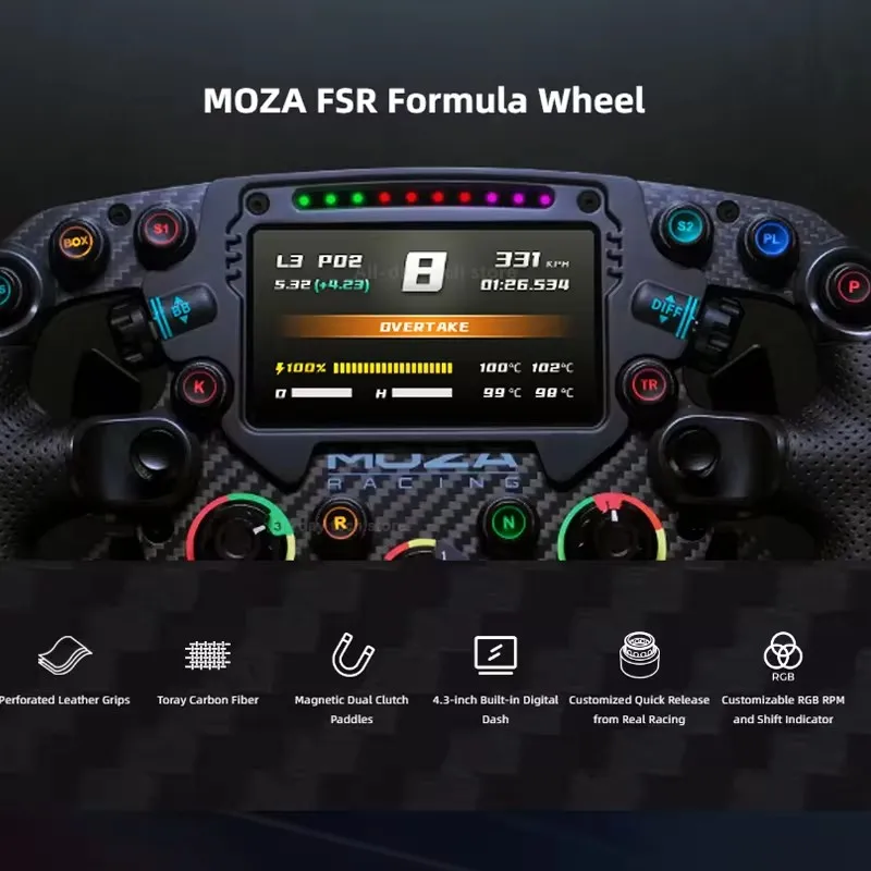 MOZA Racing FSR2 Formula Wheel 280mm Formula Wheel, Built