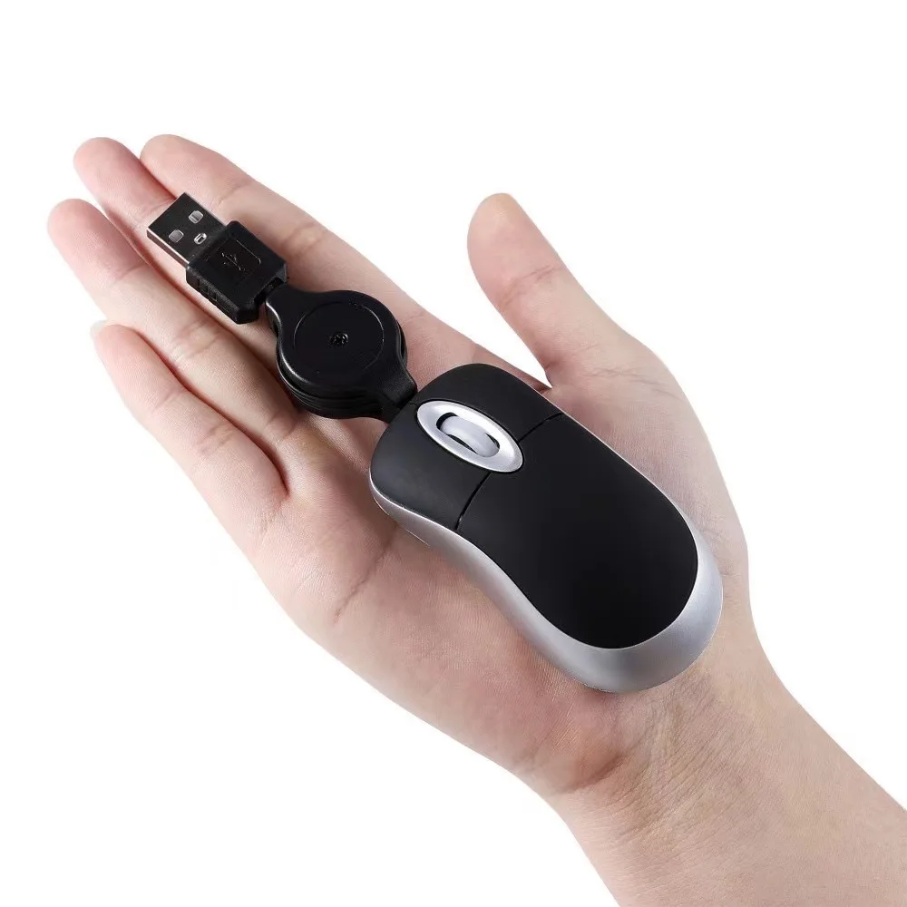 Optical Mini Retractable Mouse Portable Mini USB Wired Mouse Ergonomics Home Office Mice for Computer PC Laptop - 6