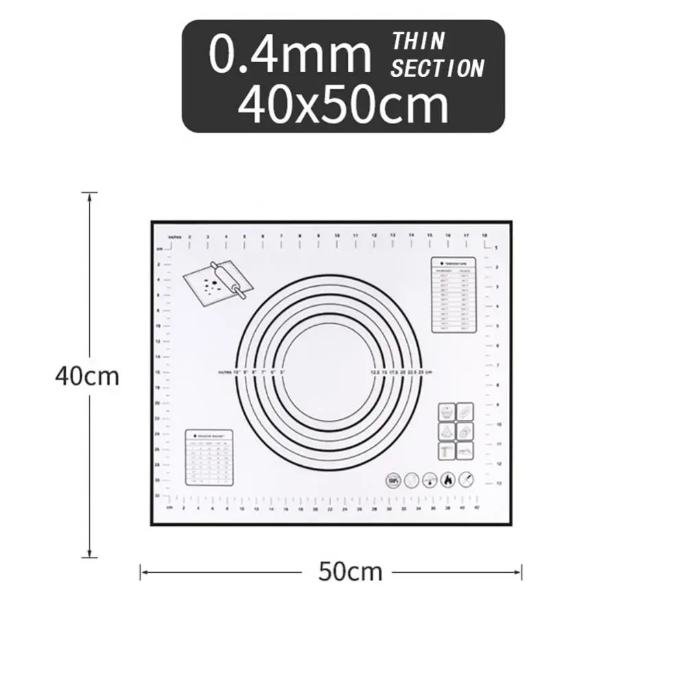 Silicone Baking Mat Pad Baking Sheet Pizza Dough Maker Pastry Kitchen Gadgets Non-Stick Rolling Dough Mat Cooking Tools Bakeware
