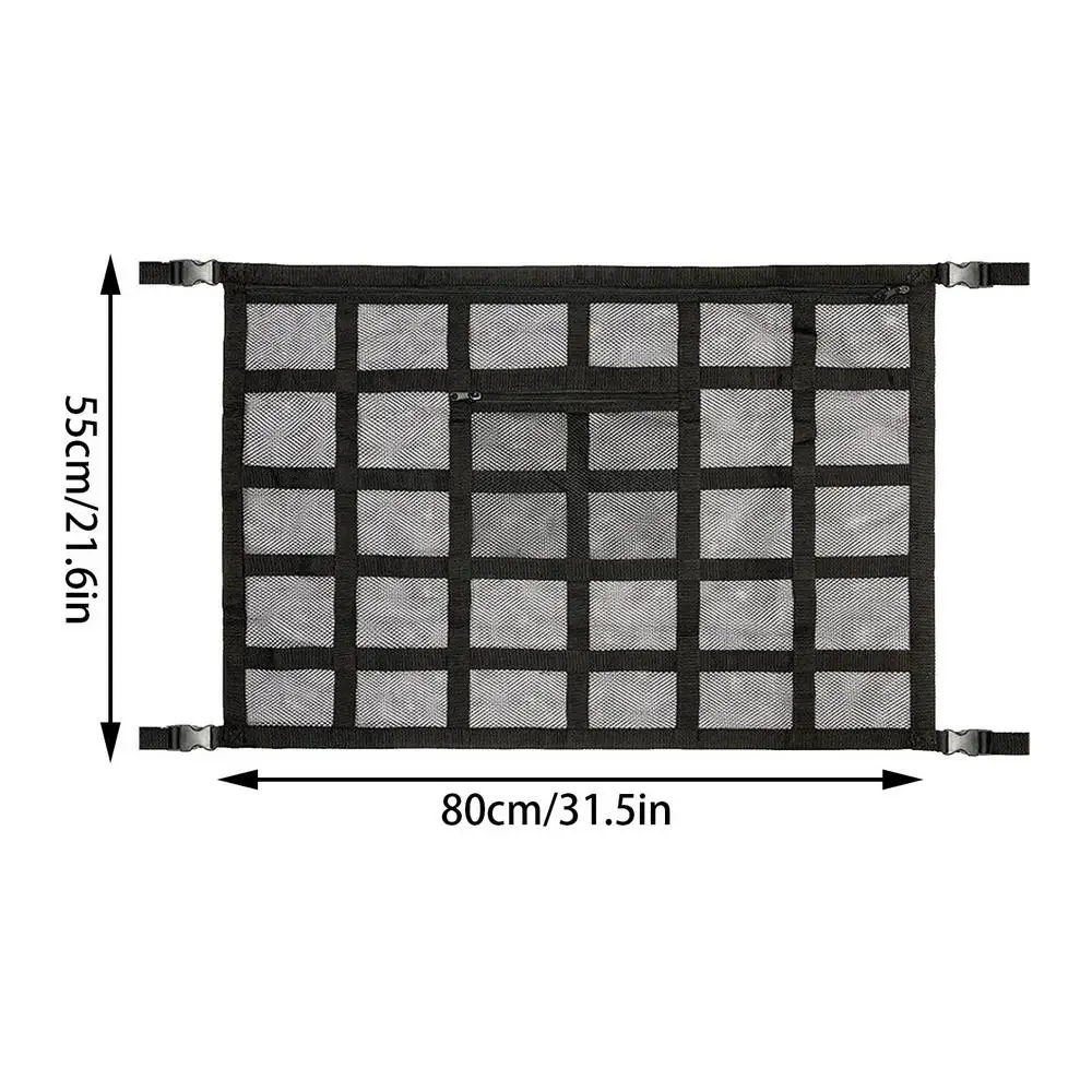 Rete Portaoggetti Da Tetto Per Auto – Organizzatore A Tasca In Maglia Per Campeggio, Viaggi E Van (78x53 Cm)