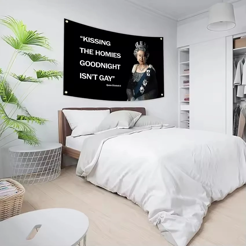 Bandiera Della Buonanotte Divertente Con Scritta "Kissing Homies Goodnight" - Decorazione Da Parete Per Camera Da Letto E Dormitori