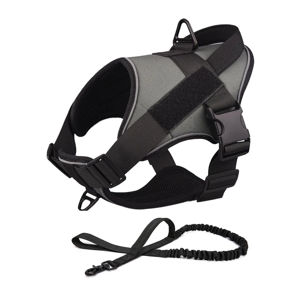 Tactical Dog Harness Reflective Military Adjustable Pet Vest with Handle Service Dog Harnesses for K9 Working Training 