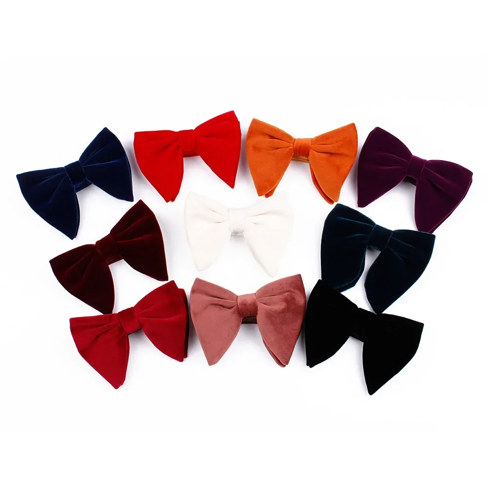 

female male Golden velvet business festival annual meeeting bow women's bow plush velvet bow gentleman bow tie