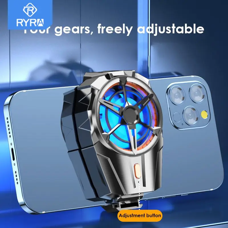 Phone Cooler Mobile Radiator Cell Phone Fan RYRA X52 Cooling Fans For Mobile Phone Rechargeable Battery Silent Three Speed Adjustable Gaming Radiator Clip