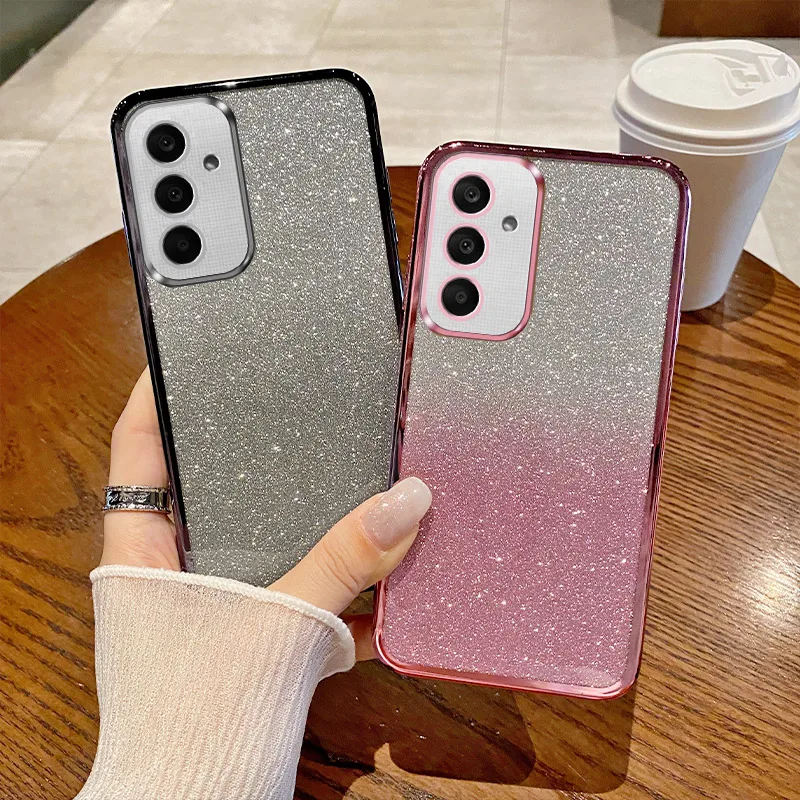 Per Samsung A25 Custodia Galaxy A25 Custodia Per Telefono Galaxy A25 A35 A55 Cover Cover Posteriore In Silicone Con Placcatura Glitter Sfumata Di Luss