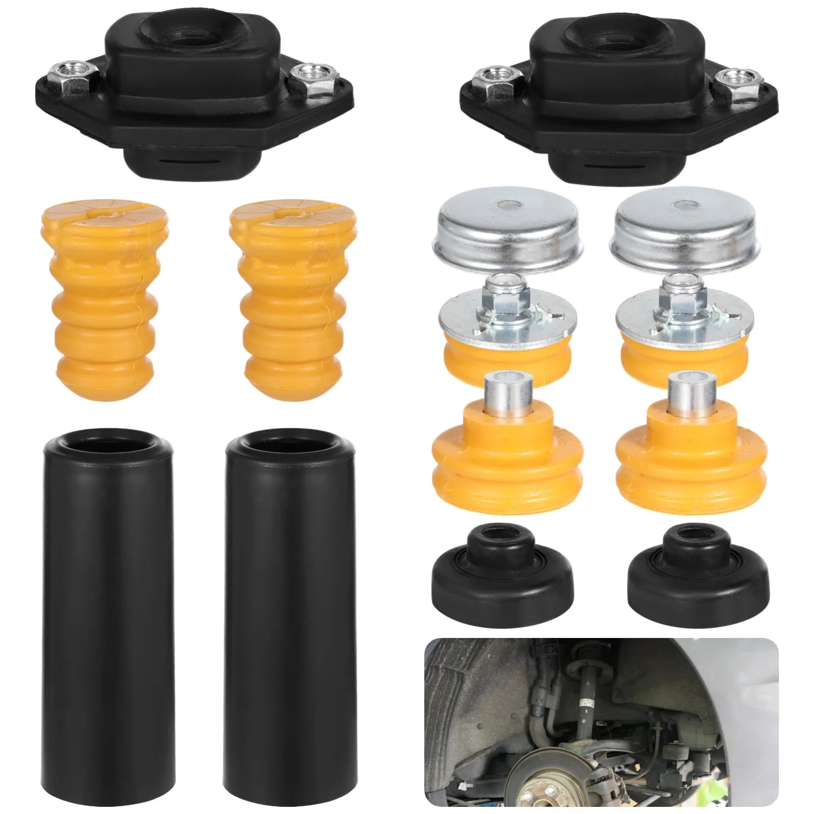 Rear Upper Lower Shock Mounts Rear Shock Absorbers Grommets Bump Stops Kit For E82 E88 E90 E92 128i/135i/323i/325xi/328i/328xi