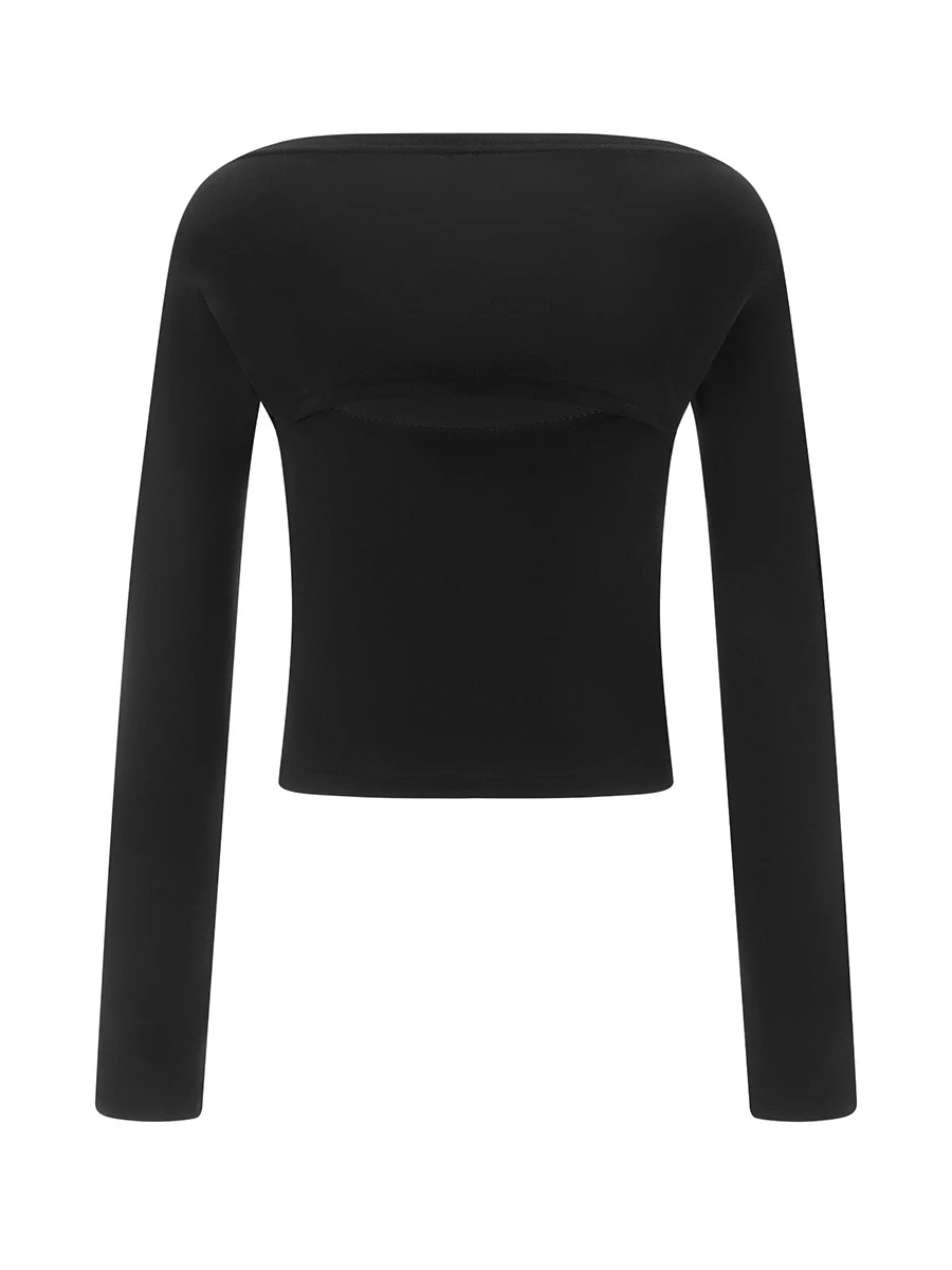 

Женский кружевной топ Y2k с длинным рукавом, топы на бретелях-спагетти, болеро, болеро, комплект из 2 предметов, облегающие выходные рубашки