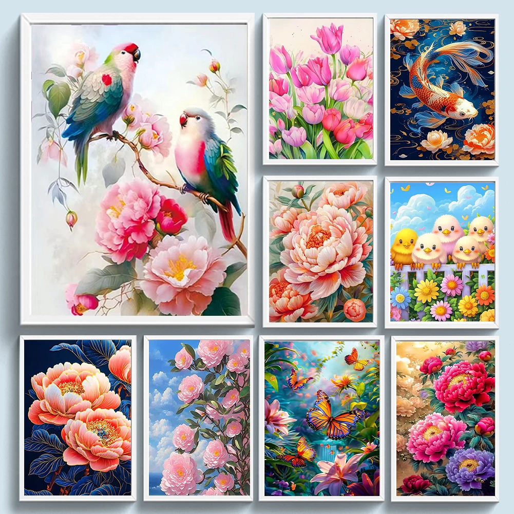 Full Embroidery Beads Printed 11CT Flower Cross Stitch Kit Home Art Decor