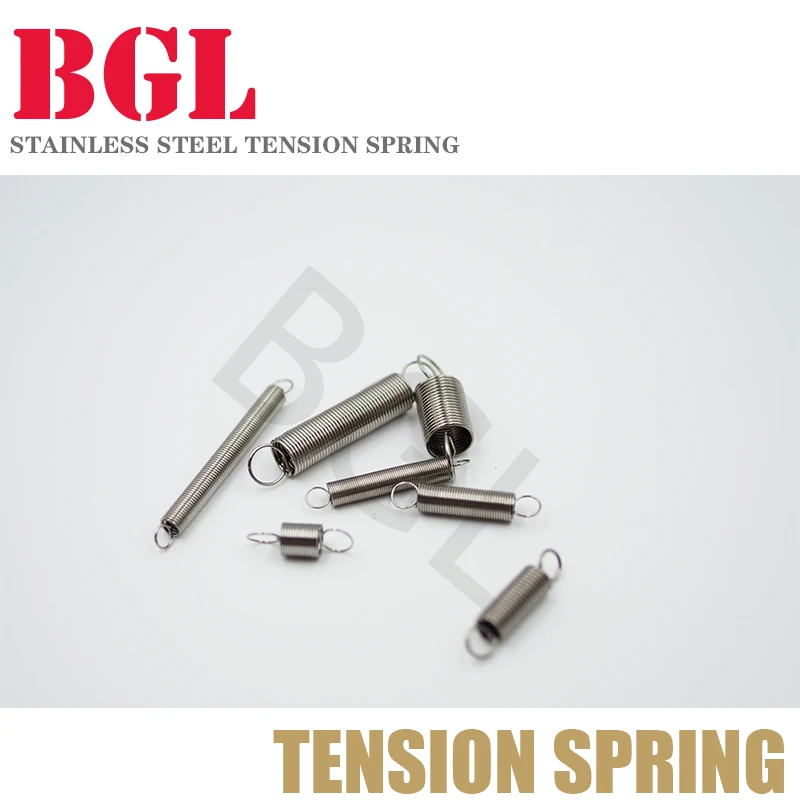Tension Springs Tension spring 0.8mm 1mm 304 stainless steel extension spring OD 5mm-12mm length15mm to 120mm 5pcs/lot tension springs
