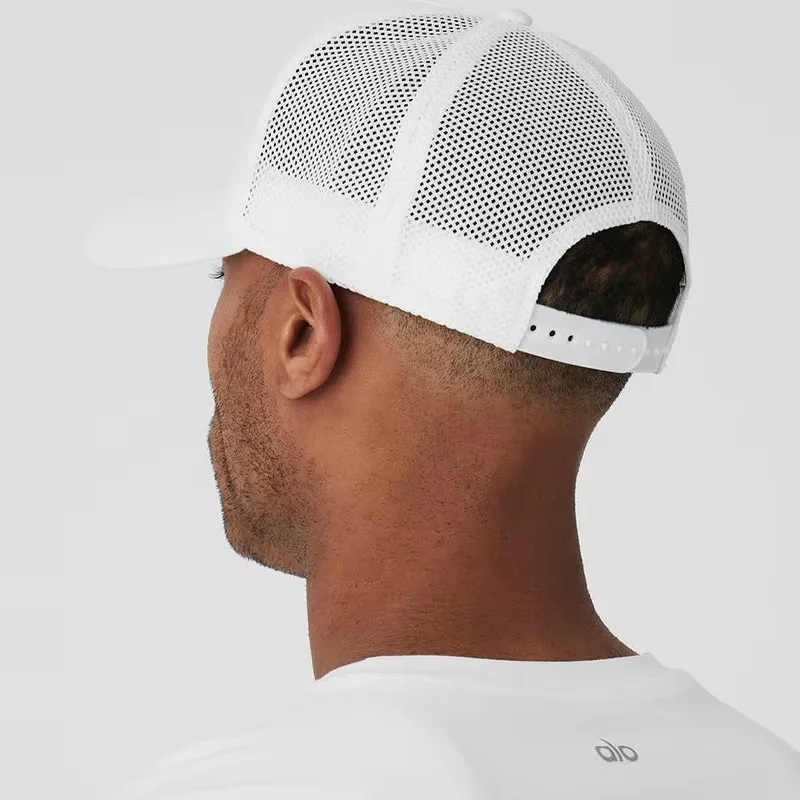 A yoga embroidered baseball caps for men and women sunscreen shade mesh wide brim deep hard top breathable sports cap