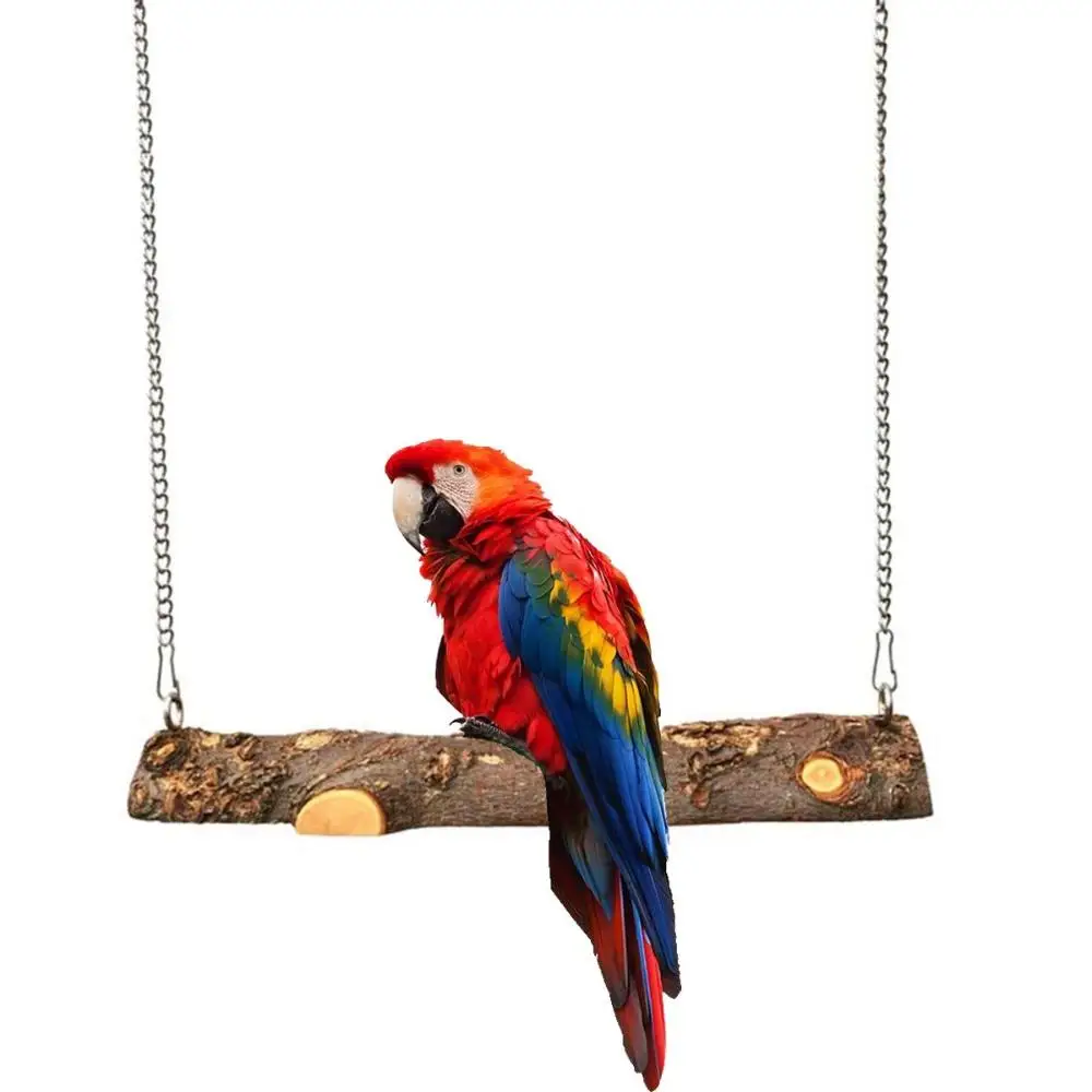 

Cockatiel Cockatoo Handmade Cage Wooden Natural Hammock Hanging Perch Bird Swing Parrot Toys