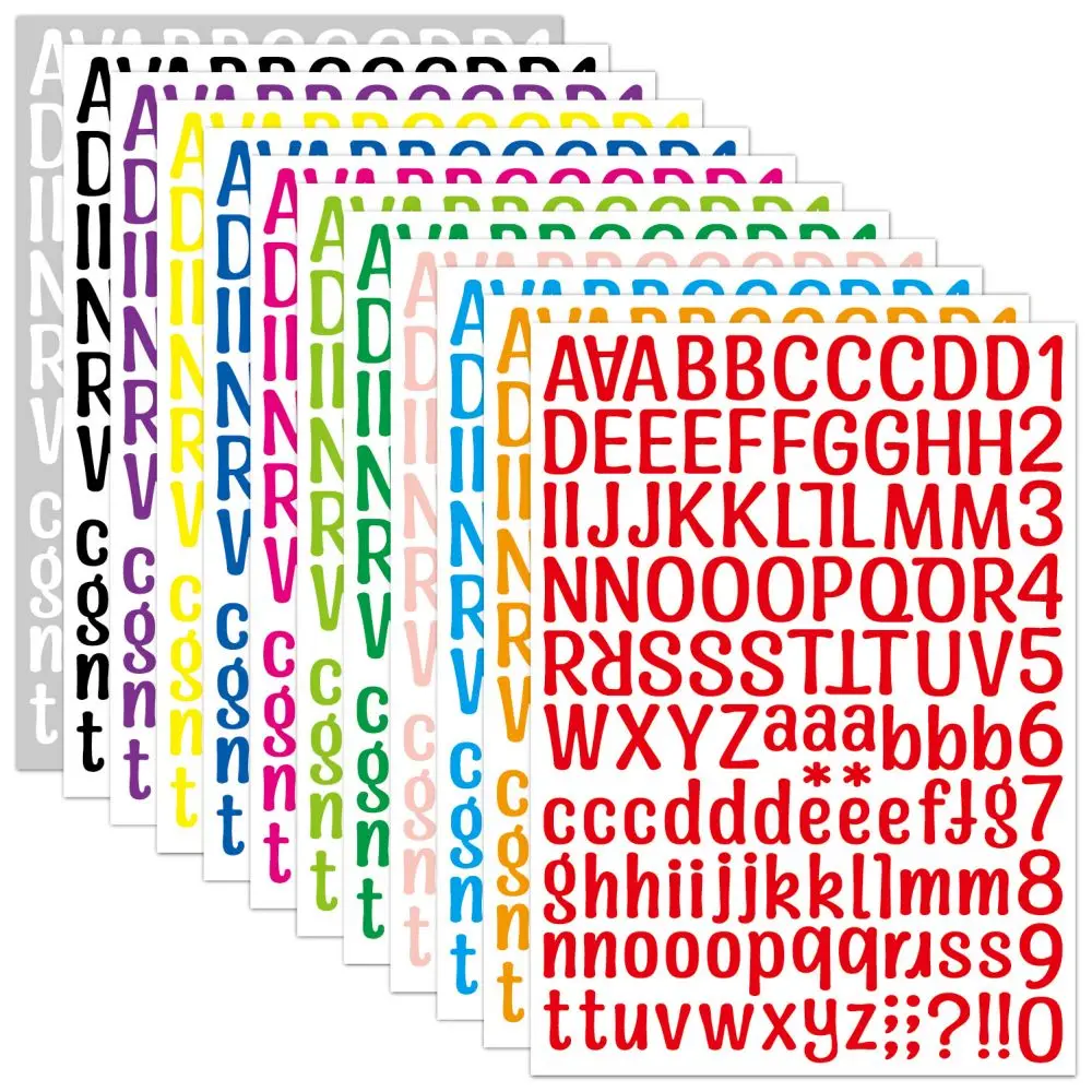 

2Pcs 26 Alphabet A-Z Planner Stickers Waterproof Colorful Creative DIY PVC Letter Number Sticker For Kids Cup Laptop