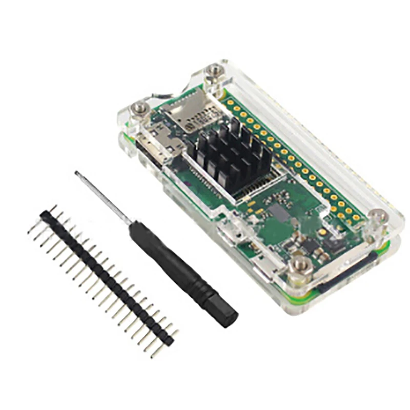 Acryl gehäuse 4 in 1 Kit für Himbeer Pi Null Acryl Abdeckung Schale Aluminium Kühlkörper GPIO 40 Pin Stecker Schrauben dreher – Detail 24
