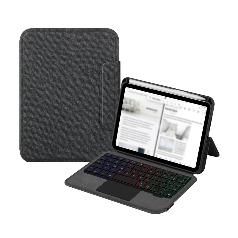 Capa de Teclado Bluetooth sem Fio para Ipad Mini 8.3 2023 Mini6 A2567 Tablet Touchpad Teclado Reiluminado com Suporte de Caneta - Imagem 4