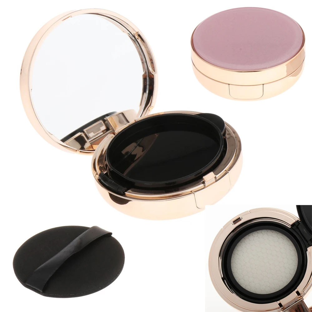 

DIY Foundation Box Empty With Powder Puff BB Cream Container Makeup Case With Mirror Cosmetic Container Air Cushion Puff Box