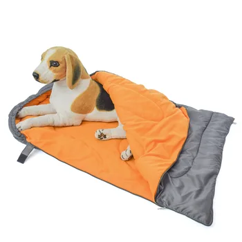 Fleece Pet Sleep Bag Bed Mat, Blanket Cushion Mattress, Drawstring, Outdoor Camping Dog Mats 3