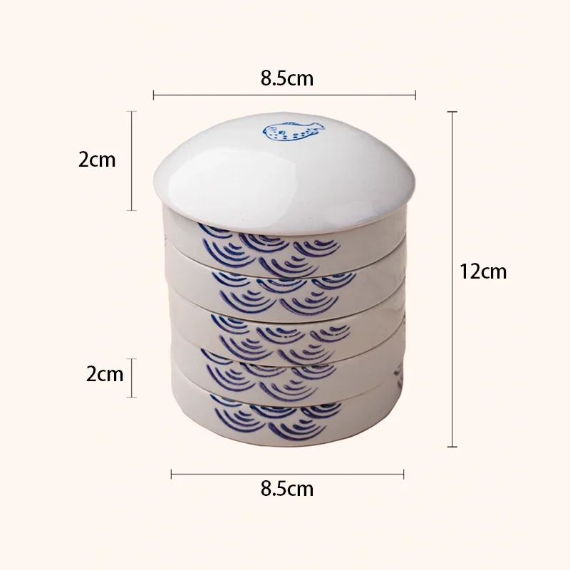 Ceramic Pallets Watercolor Paint Palette Five Layers Cover Practical Art Oil Painting Tray Pigment Disc Colour Mixing Tray