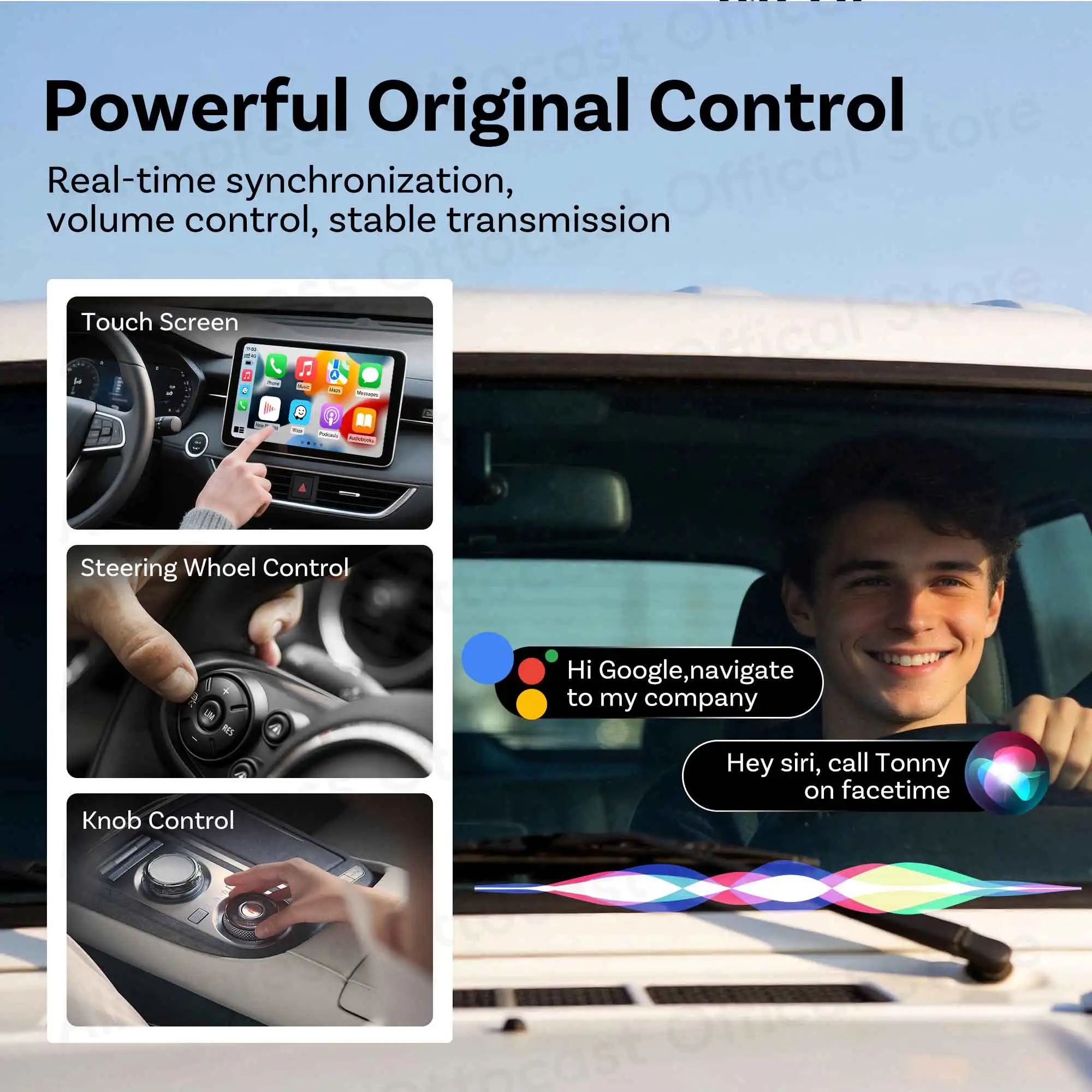 Ottocast Express Mini Gem Cube 3.0 Kabelgebundener zu Kabelloser CarPlay Android Auto Adapter USB-Dongle Auto-Zubehör für iPhone Android – Detail 4