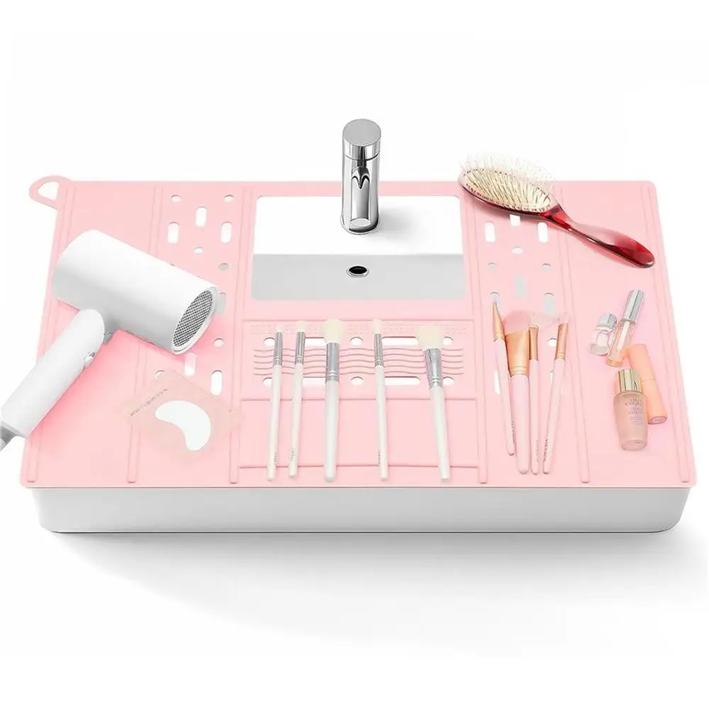 1Pc Bathroom Sink Extended Makeup Pad, Space-Saving Makeup Organizer Pad, Bathroom Sink Rack, Dressing Table Tray, Counter Space Cover, Accessories, Home Decoration, Home Furniture