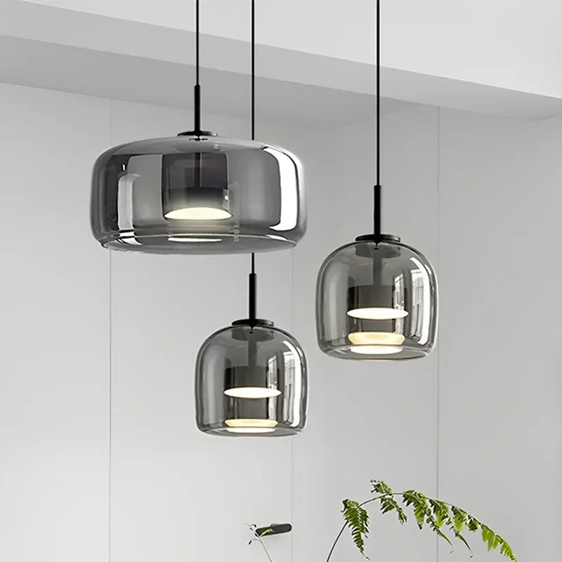 Modern Glass Led Pendant Light Nordic Suspension Dining Room Chandelier For Restaurant Kitchen Bedroom Bedside Hanging Lamp pendant lights pendant lamp chandelier lighting