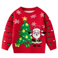 2025 Lovely Sweater Boys Girls Cute Xmas Pullovers Autumn Winter Santa Claus Christmas Tree Children Knitted Warm Soft Knitwear