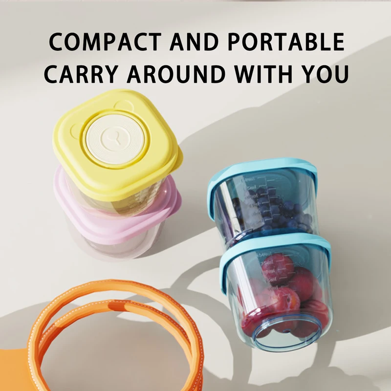 Set of 6 Leak-Proof Baby Food Storage Bowls - Steamable, Stackable, and Freshness-Preserving Containers