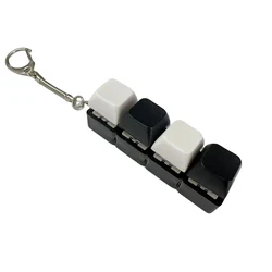 Mini Mechanical Keyboard Keycap Fidget Toy (B - 4 Keys Black White)