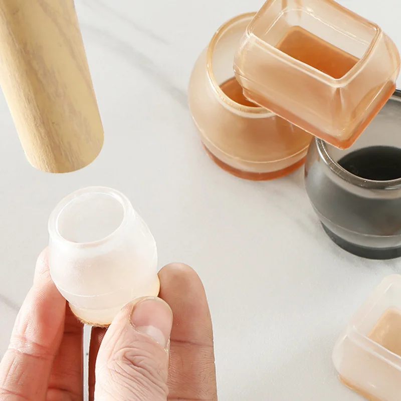 Table Chair Leg Protectors Cover Round Square Caps for Furniture Foot Legs Floor Protector with Wrapped Felt Bottom Pad