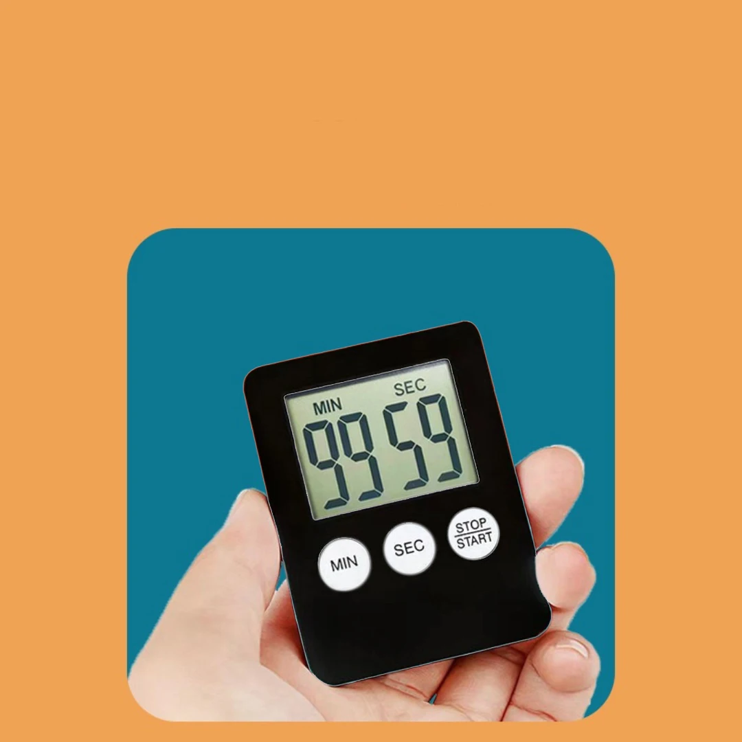 Black Digital Kitchen Timer Multi-Function Stopwatch LCD