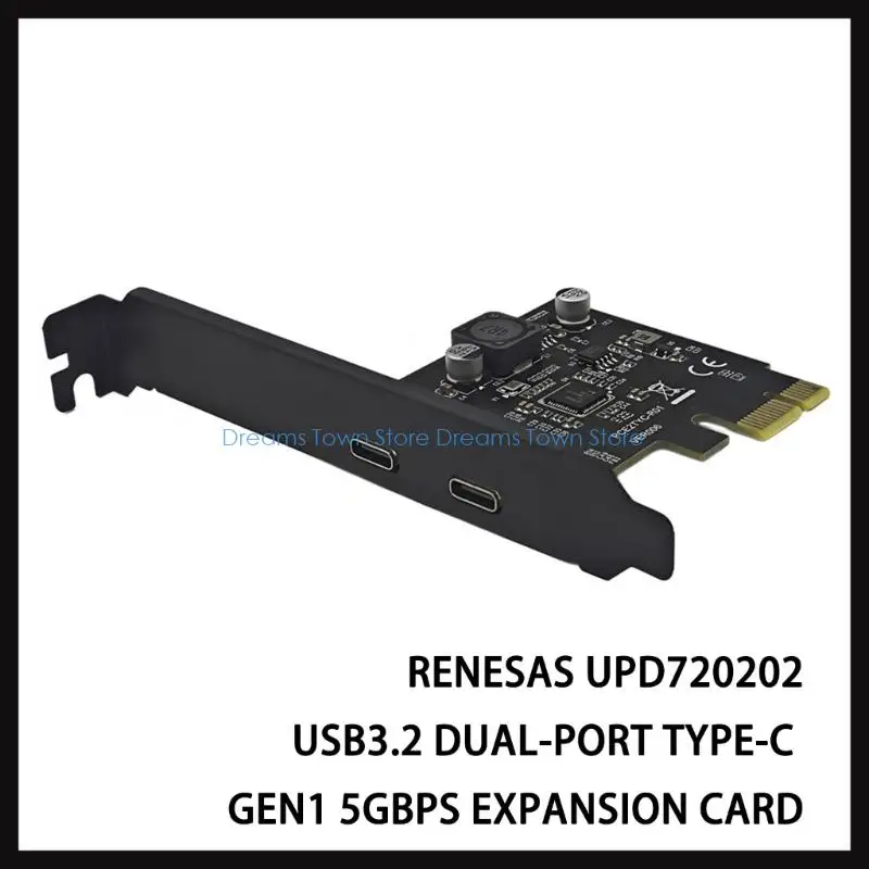 HX6A 5Gbps 이중 포트 USB 유형 C PCIe 어댑터 카드 연결 확장