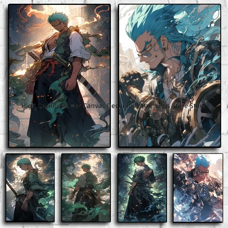 

Japanese Classic Anime ONE PIECE Roronoa Zoro Art Posters Gaming Room Picture Home Living Room Decoration Birthday Gift