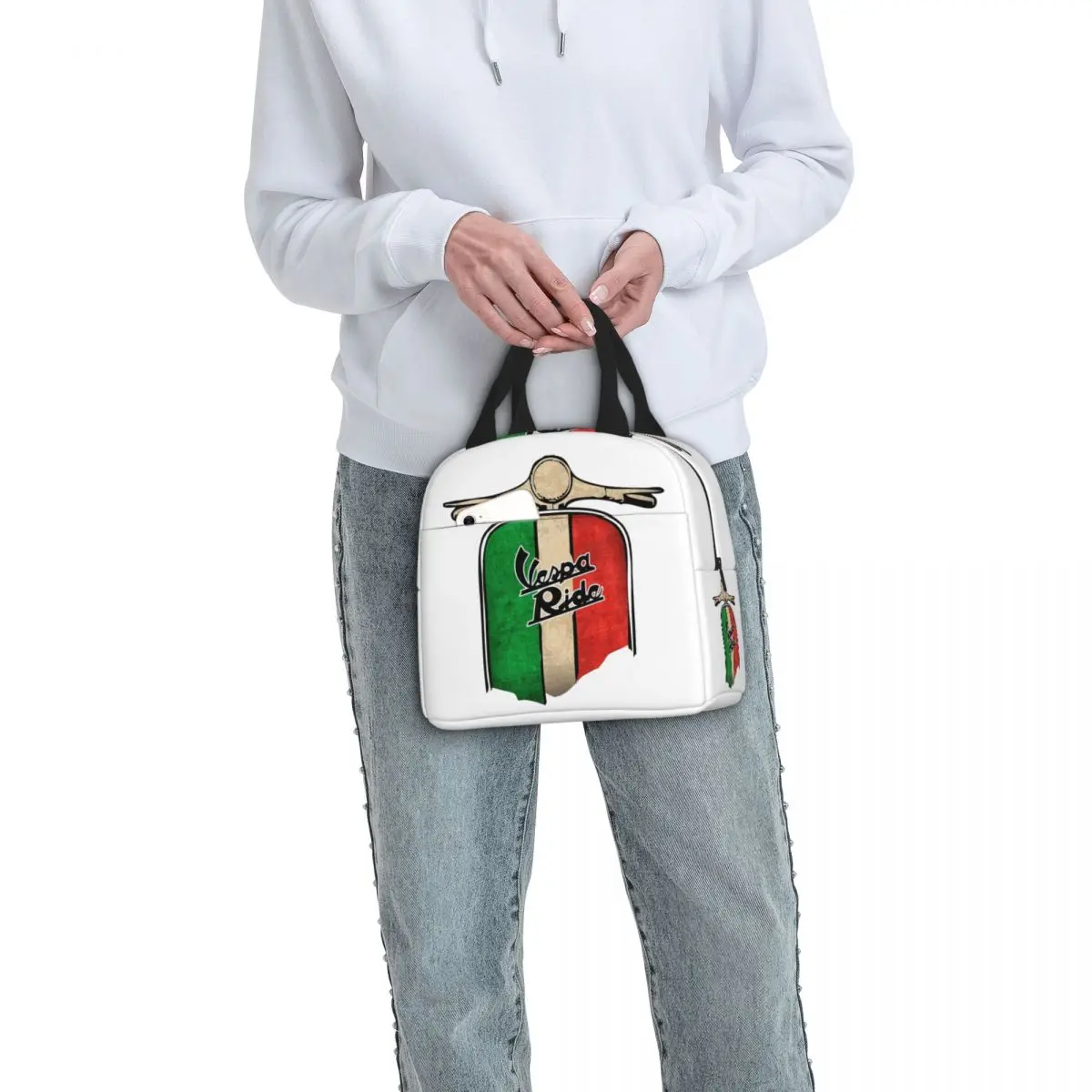 Vespa-Lunch Bags Insulated Bento Box Portable Lunch Tote Leakproof Picnic Bags Cooler Thermal Bag for Woman Girl Office