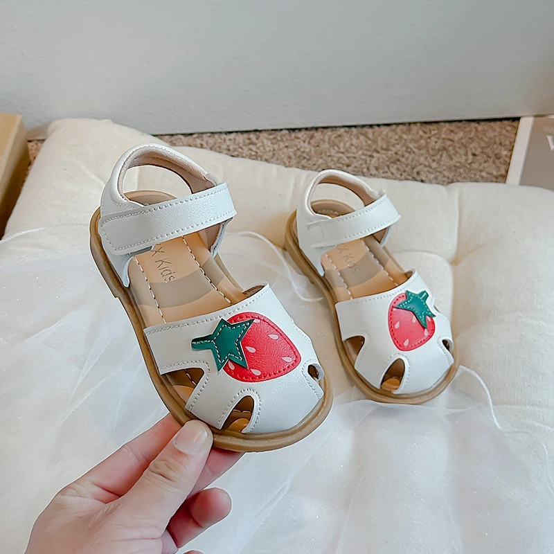 

Girl's Sweet Soft Sole Anti SlipRound Toe Baotou Sandals, Girl's 2024 Summer New Style Fashion Princess Shoes Size:22-31