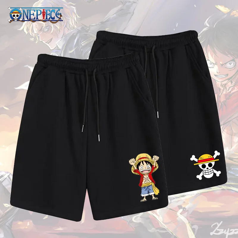 

One Piece Anime Casual Pants Men's Wear Luffy Two-dimensional Surrounding Summer Micro-Embastic Loose Cotton Sports Shorts