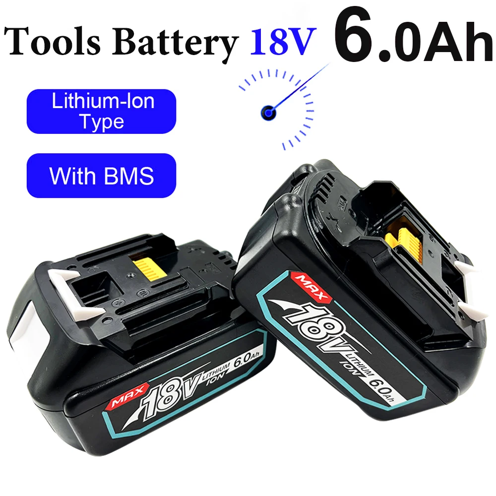 

BL1860 Rechargeable Battery Li-ion 18V 6000mAh for Makita BL1840 BL1850 BL1830 BL1860B LXT 400 Latest Improved