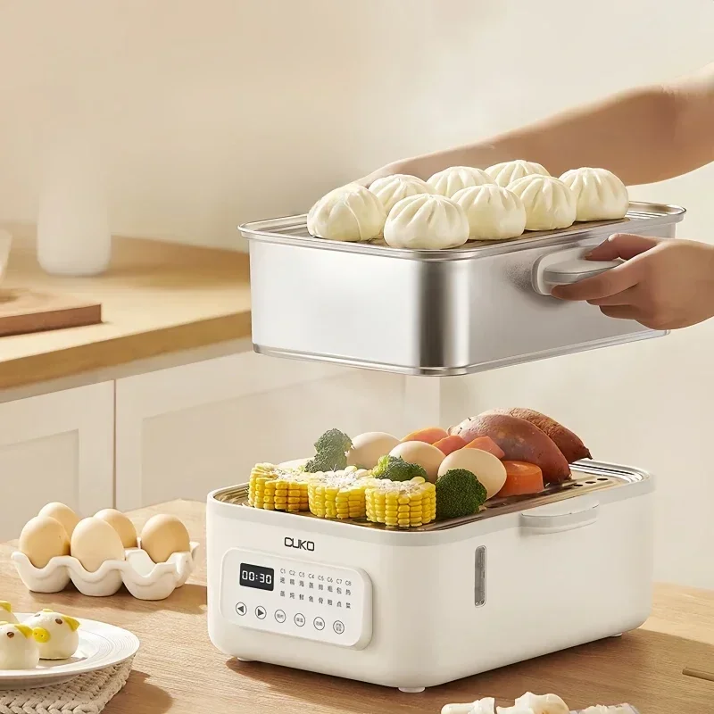Buffet Food Warmer Stainless Steel Electric Steamer Household 16L Multi-function Steamer 1500W  Steam Cooker 3