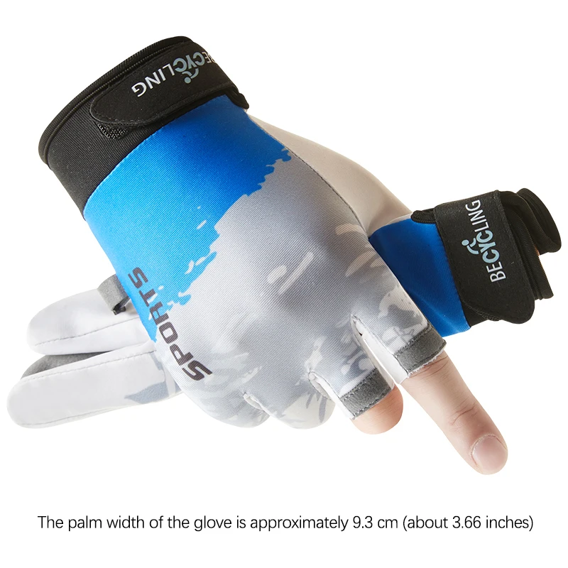 Three-Finger Exposed Fishing Gloves for Men Breathable Cycling Lure Fishing Elastic Sun Protection Anti-Slip Surf Gloves