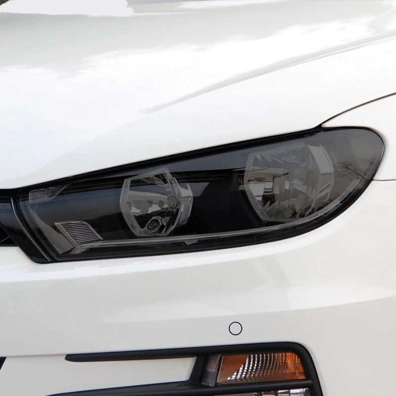 

For Volkswagen VW Scirocco GTS R 2008-2017 Car headlamp protective film Smoky black tone wrapped vinyl transparent TPU sticker