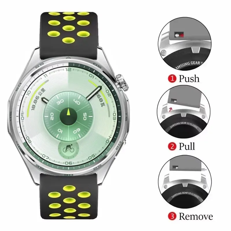 Breathable Silicone Sport Watch Strap – Multiple Sizes Available