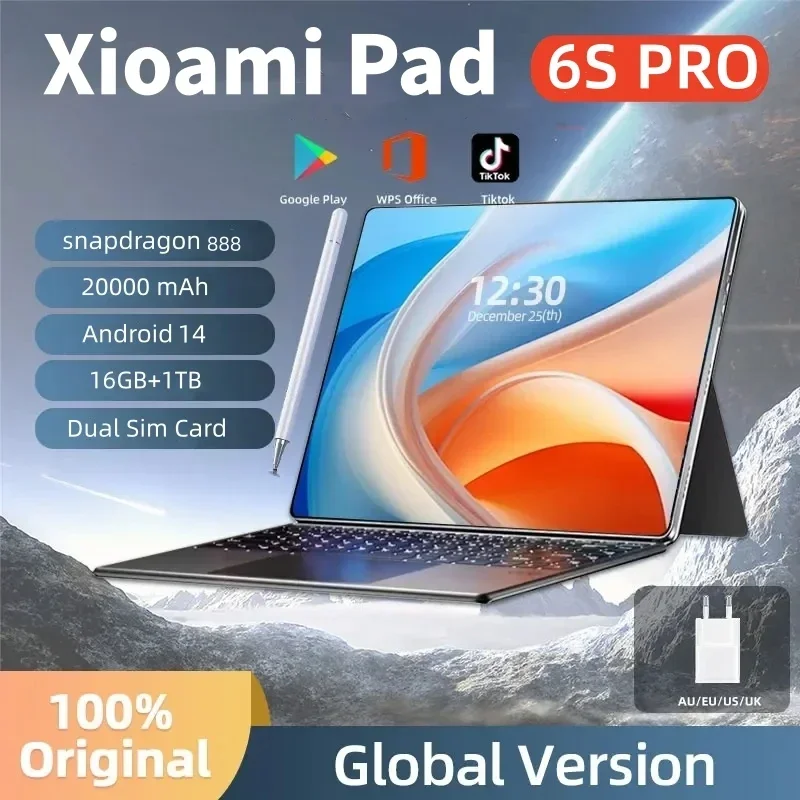 Original Xioami Pad 6S Pro Global Version Tablets PC Android 14 16GB+1TB Snapdragon 888 11 inch 5G 11inch WIFI HD 4K Mi Tab tablet pc