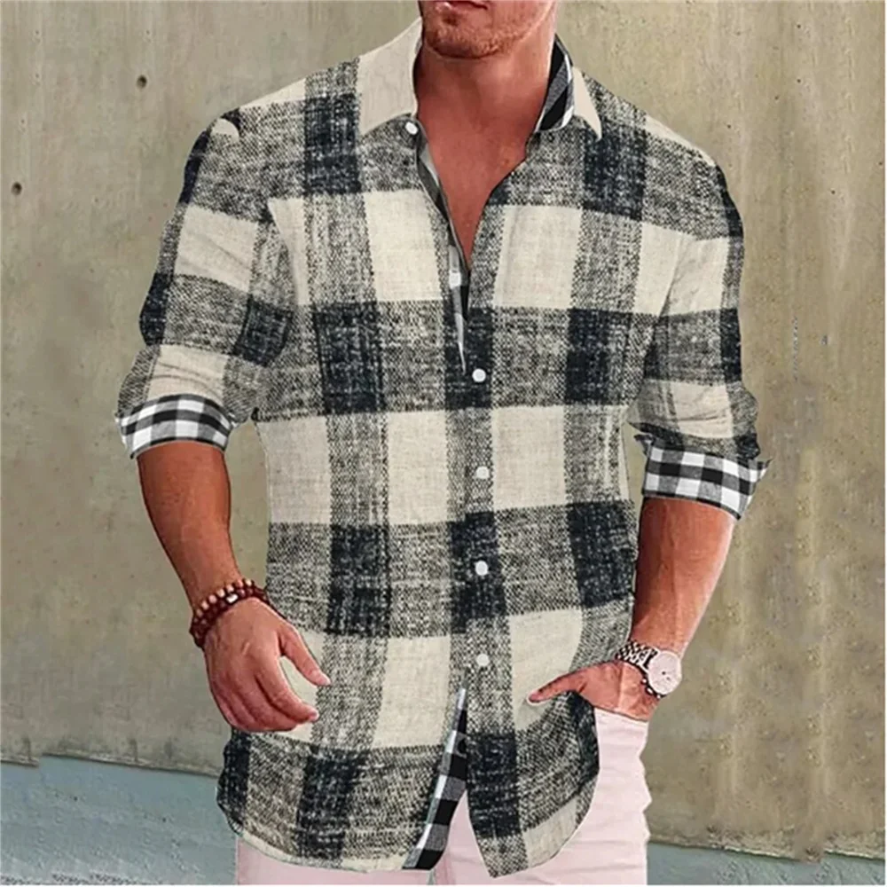 

Fashionable men's long sleeved retro printed lapel designer design casual shirt soft and comfortable silk smooth men's top 2023