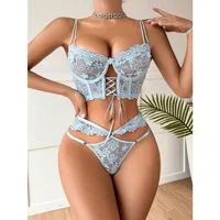 Mckenzie Beaded 3D Flower Lace Up Set 17
