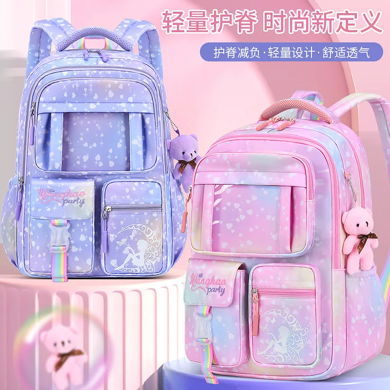 New School Bag Cartoon Cute Load Reduction For Middle Students And Primary Children's